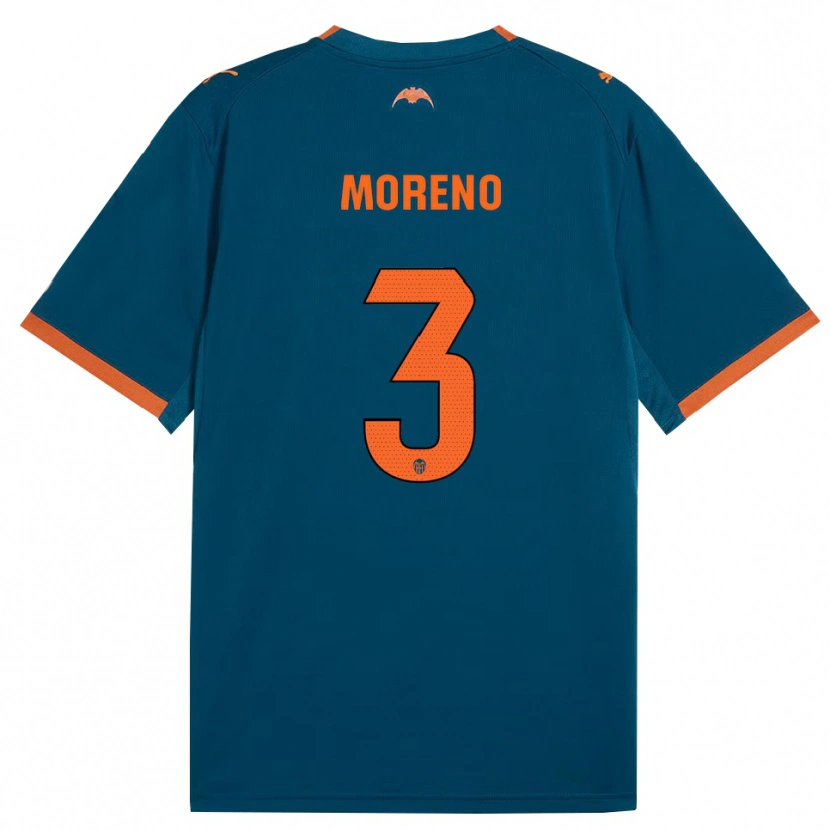 Danxen Women Diego Moreno #3 Steel Blue Orange Away Jersey 2026/27 T-Shirt