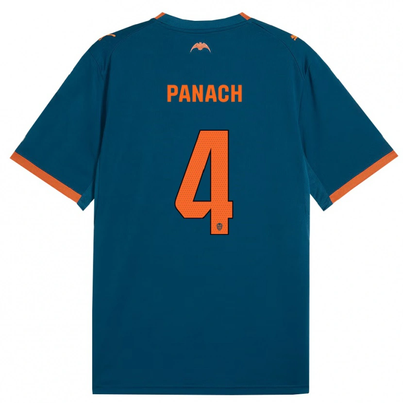 Danxen Women Alejandro Panach #4 Steel Blue Orange Away Jersey 2026/27 T-Shirt