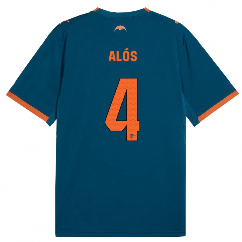 Danxen Women Carlos Alós #4 Steel Blue Orange Away Jersey 2026/27 T-Shirt