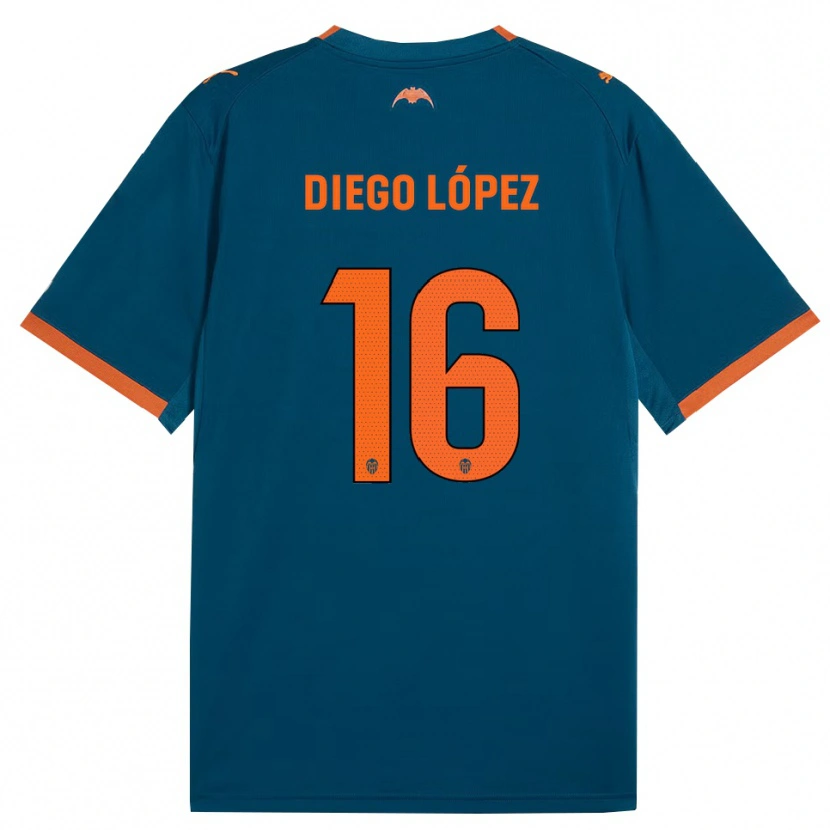 Danxen Women Diego López #16 Steel Blue Orange Away Jersey 2026/27 T-Shirt