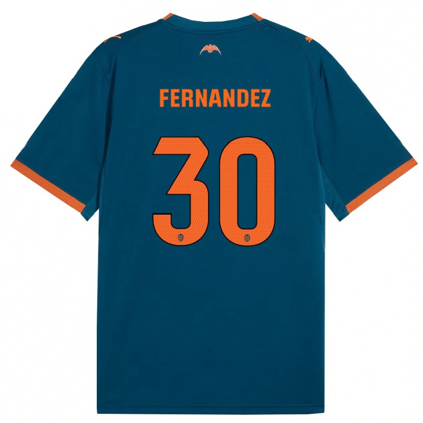 Danxen Women Rubén Fernández #30 Steel Blue Orange Away Jersey 2026/27 T-Shirt