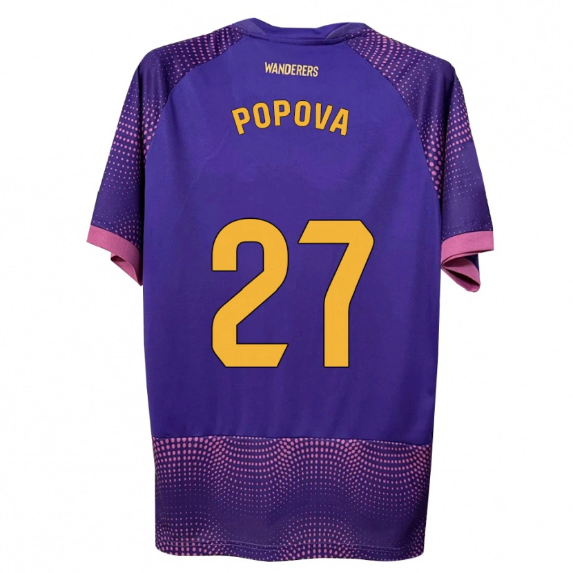 Danxen Women Ángela Popova Fedorova #27 Purple White Pink Away Jersey 2026/27 T-Shirt