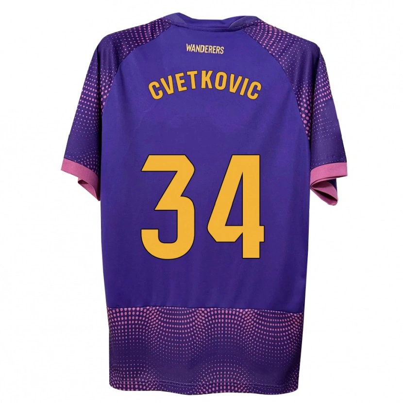 Danxen Women Novak Cvetkovic #34 Purple White Pink Away Jersey 2026/27 T-Shirt