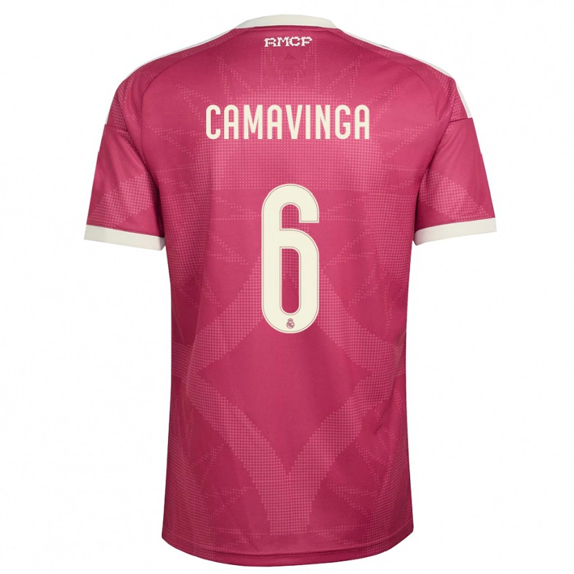 Danxen Women Eduardo Camavinga #6 Pale Violet Red White Third Jersey 2026/27 T-Shirt