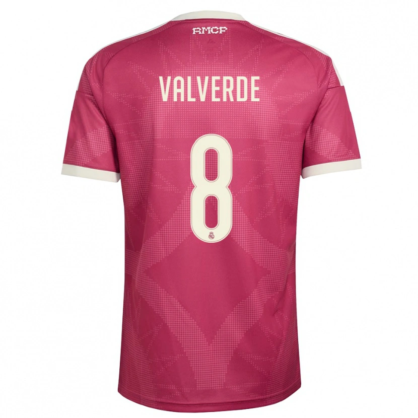 Danxen Women Federico Valverde #8 Pale Violet Red White Third Jersey 2026/27 T-Shirt