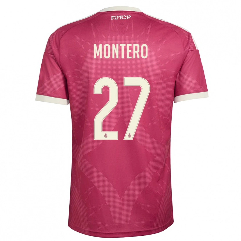 Danxen Women Pablo Montero #27 Pale Violet Red White Third Jersey 2026/27 T-Shirt