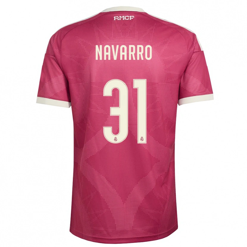 Danxen Women Javi Navarro #31 Pale Violet Red White Third Jersey 2026/27 T-Shirt
