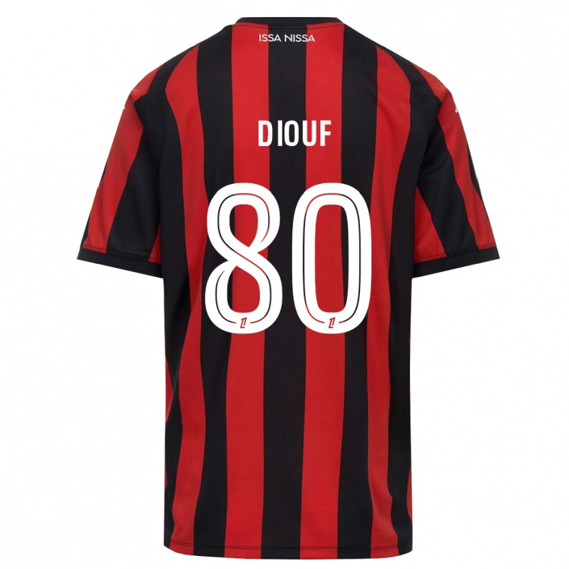 Danxen Kid Yehvann Diouf #80 Red Black White Home Jersey 2026/27 T-Shirt