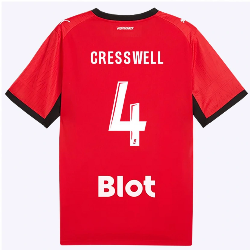 Danxen Kid Charlie Cresswell #4 Red Black White Home Jersey 2026/27 T-Shirt