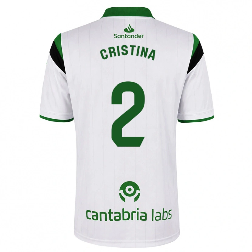 Danxen Kid Cristina Muñoz García #2 White Green Black Home Jersey 2026/27 T-Shirt