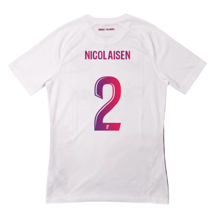 Danxen Kid Rasmus Nicolaisen #2 White Pink Purple Away Jersey 2026/27 T-Shirt
