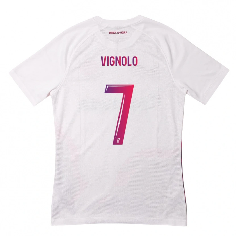 Danxen Kid Julián Vignolo #7 White Pink Purple Away Jersey 2026/27 T-Shirt