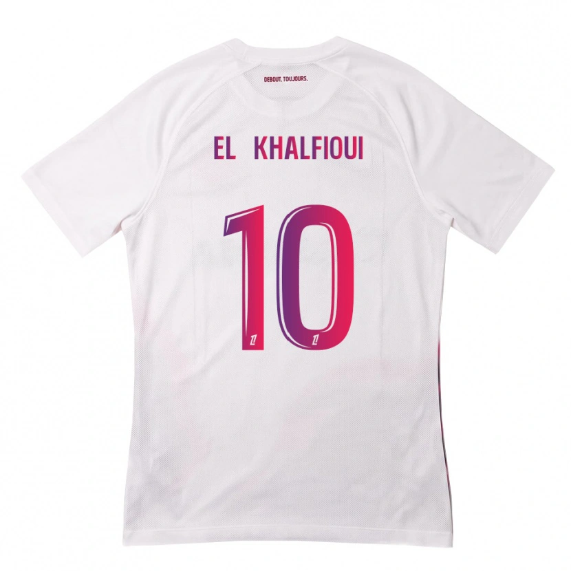 Danxen Kid Zakari El Khalfioui #10 White Pink Purple Away Jersey 2026/27 T-Shirt