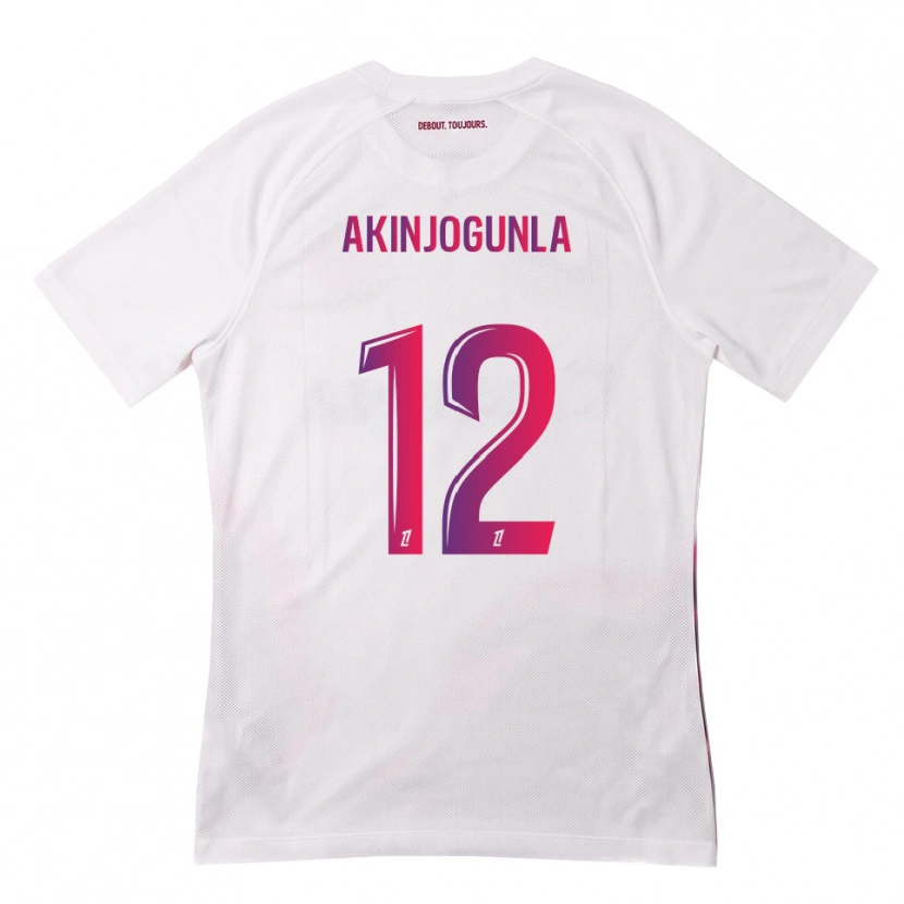 Danxen Kid Michaël Akinjogunla #12 White Pink Purple Away Jersey 2026/27 T-Shirt