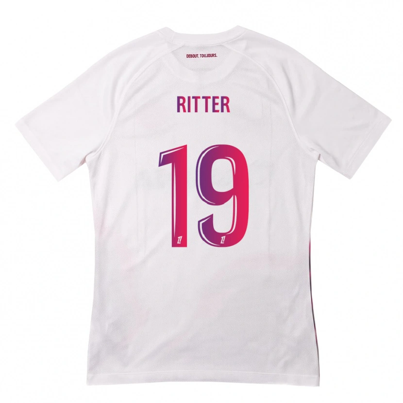Danxen Kid Morgane Ritter #19 White Pink Purple Away Jersey 2026/27 T-Shirt