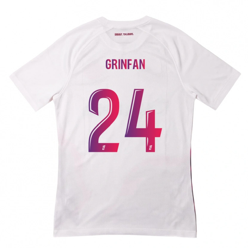 Danxen Kid Roma Grinfan #24 White Pink Purple Away Jersey 2026/27 T-Shirt