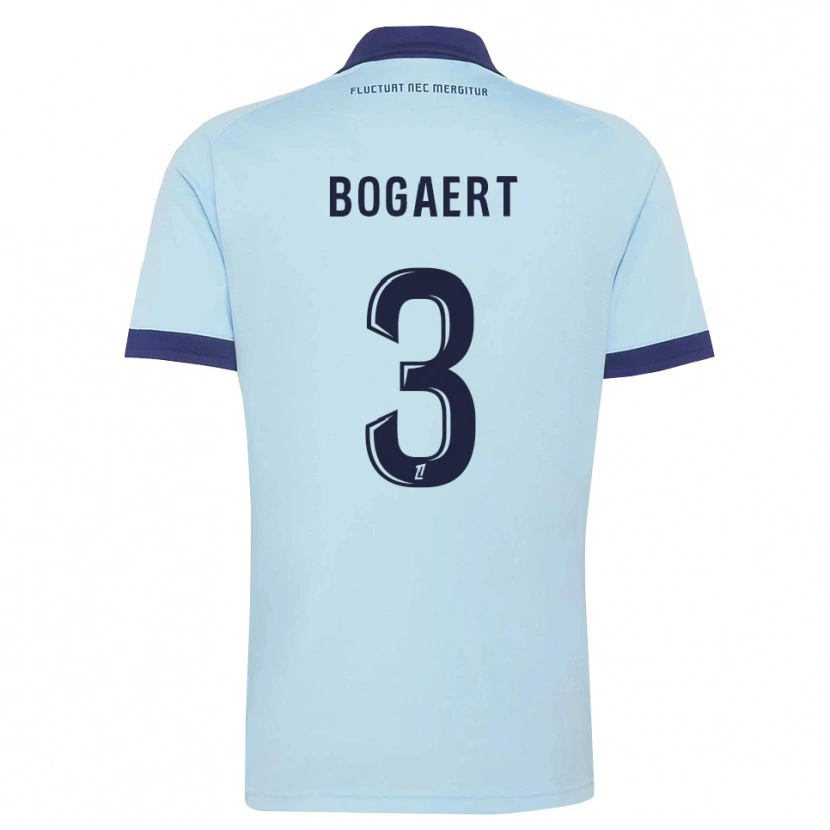 Danxen Kid Lou Bogaert #3 Cornflower Blue Black Away Jersey 2026/27 T-Shirt