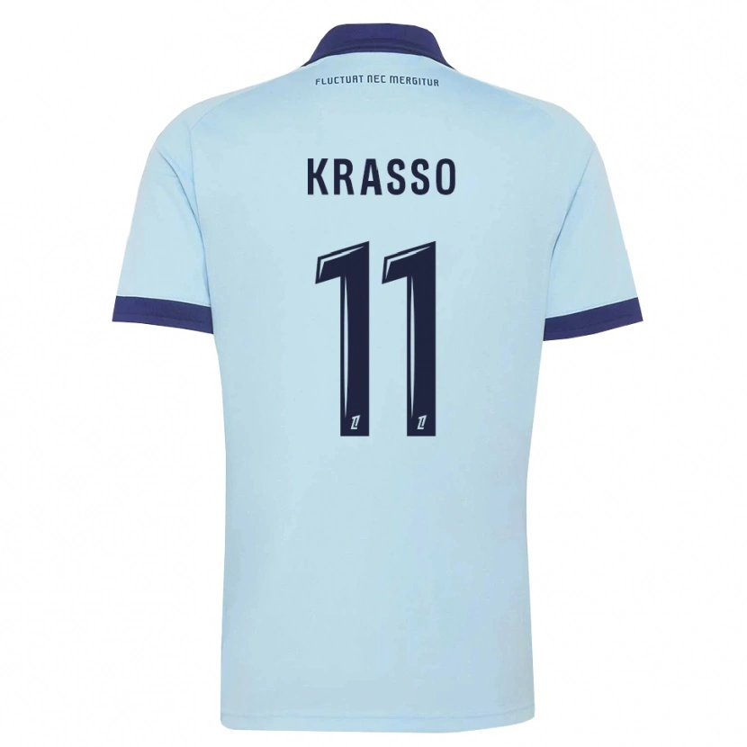 Danxen Kid Jean-Philippe Krasso #11 Cornflower Blue Black Away Jersey 2026/27 T-Shirt