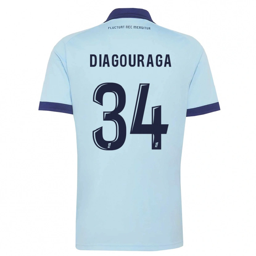 Danxen Kid Djibril Diagouraga #34 Cornflower Blue Black Away Jersey 2026/27 T-Shirt