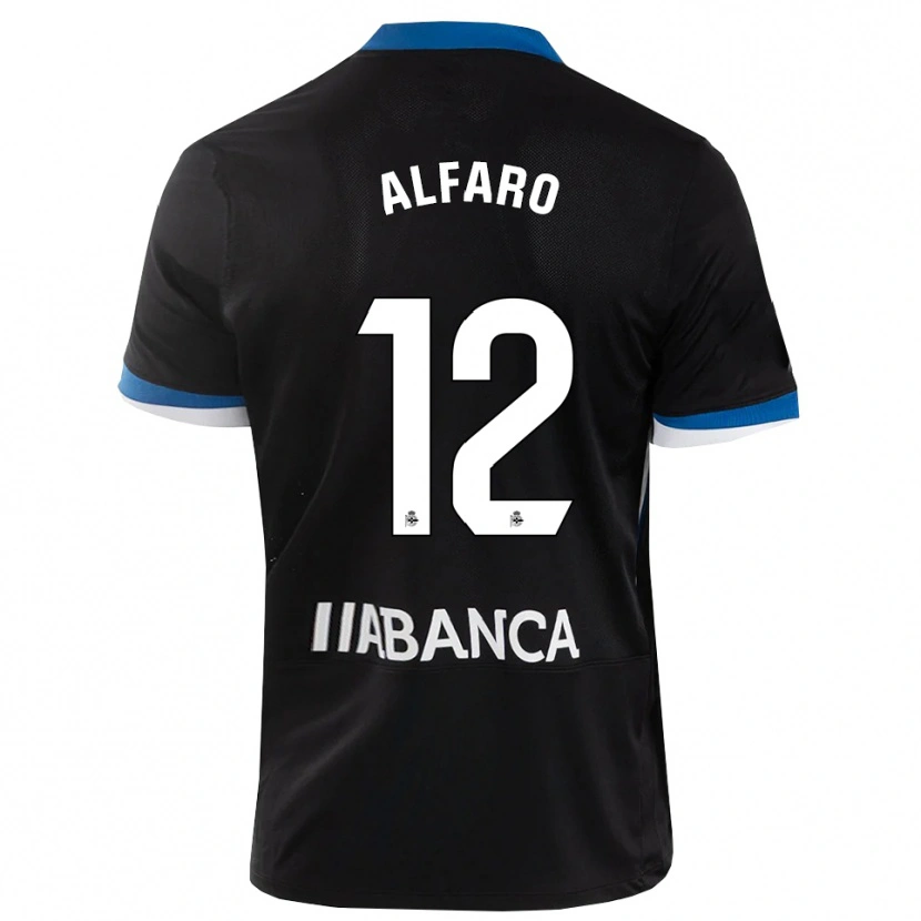 Danxen Kid Alejandro Alfaro #12 Black Blue White Away Jersey 2026/27 T-Shirt