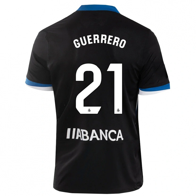 Danxen Kid Adrián Guerrero #21 Black Blue White Away Jersey 2026/27 T-Shirt
