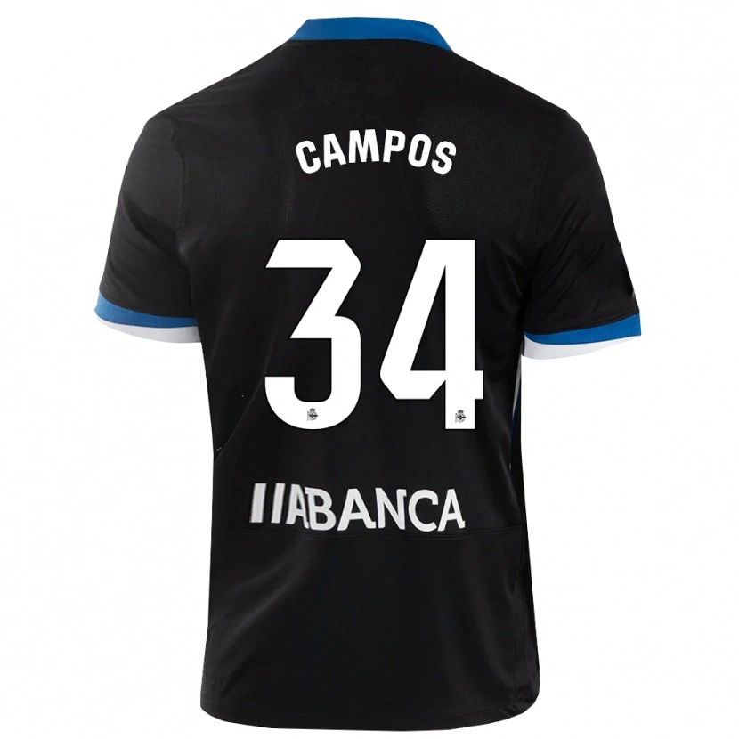 Danxen Kid Xabi Campos #34 Black Blue White Away Jersey 2026/27 T-Shirt