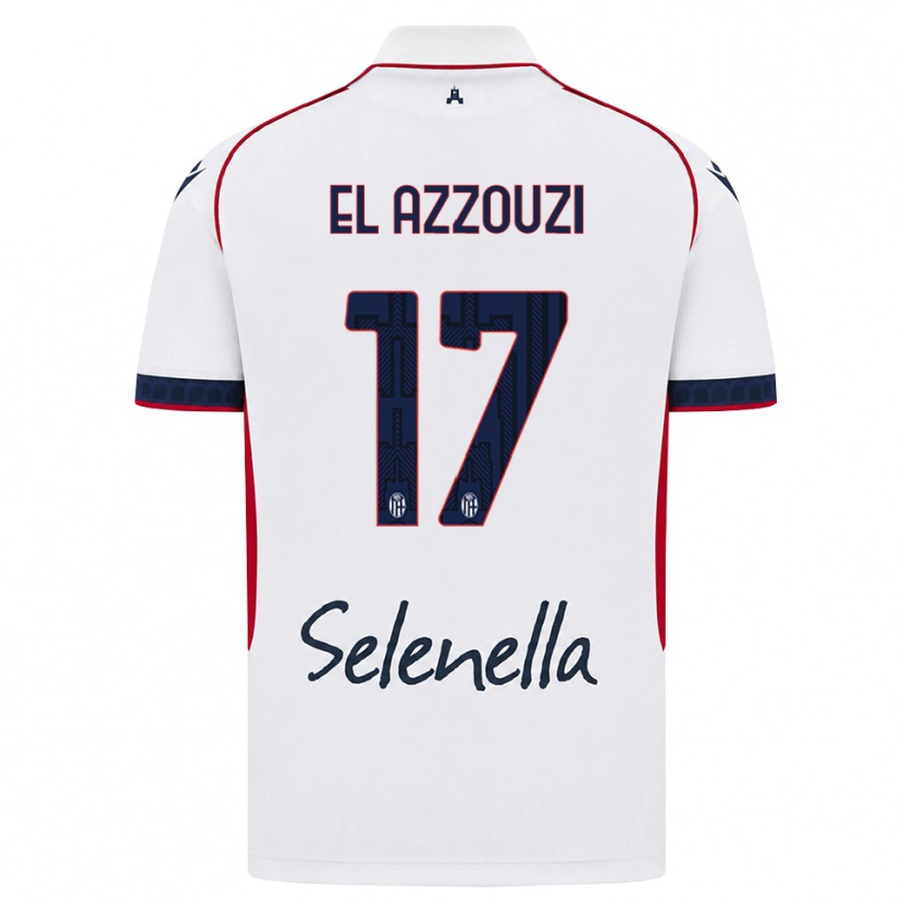 Danxen Kid Oussama El Azzouzi #17 White Red Royal Blue Away Jersey 2026/27 T-Shirt