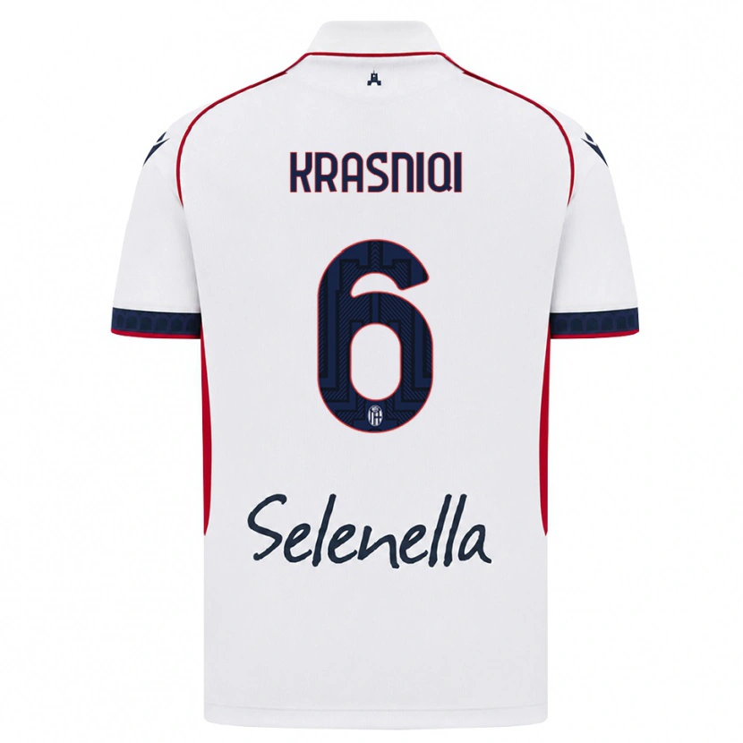 Danxen Kid Besalet Krasniqi #6 White Red Royal Blue Away Jersey 2026/27 T-Shirt