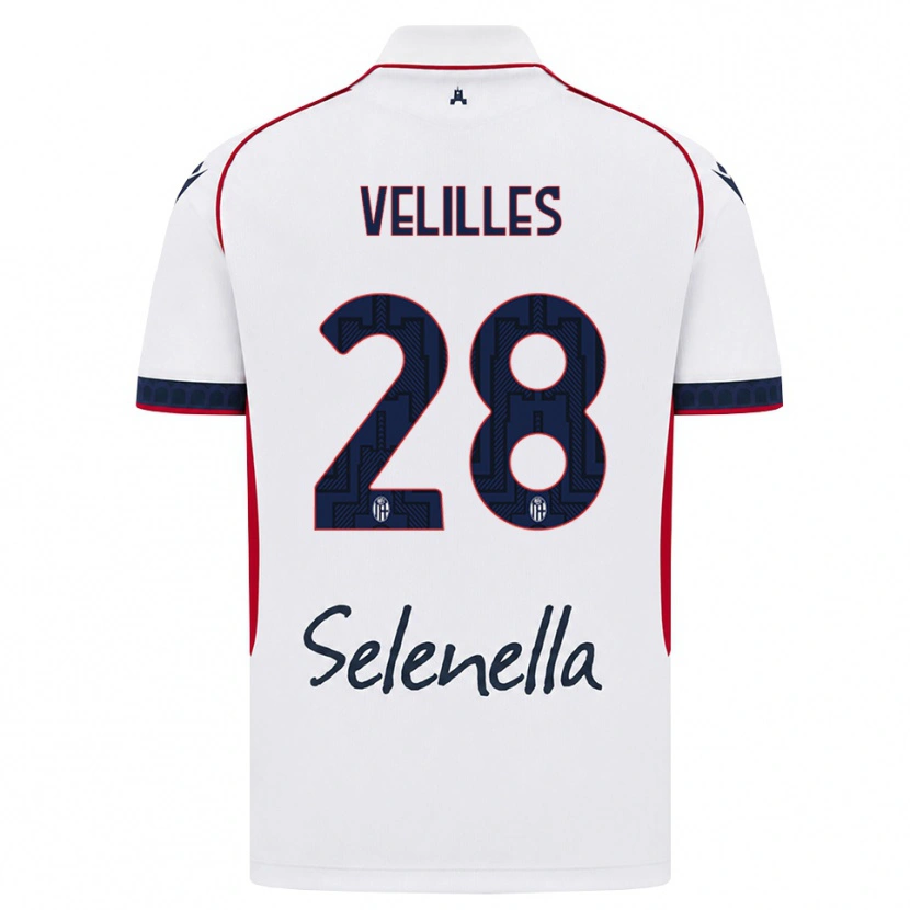 Danxen Kid Aarón Velilles #28 White Red Royal Blue Away Jersey 2026/27 T-Shirt