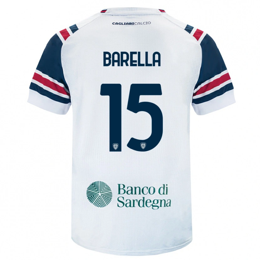 Danxen Kid Elia Barella #15 White Red Green Away Jersey 2026/27 T-Shirt