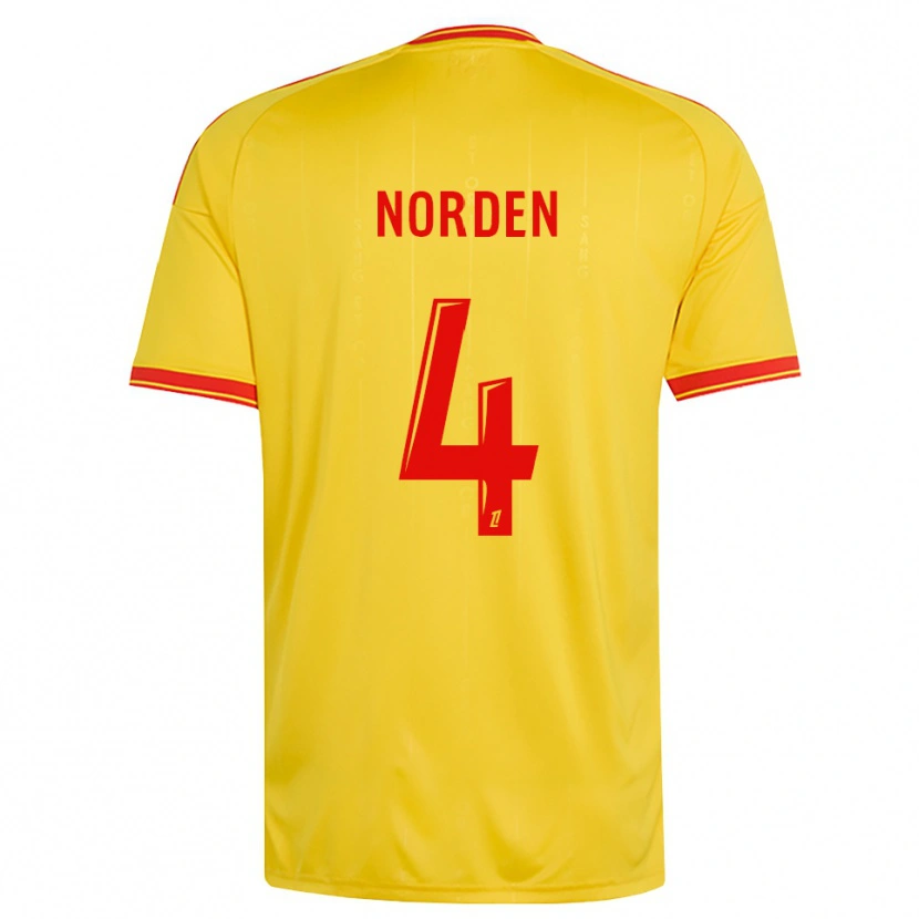 Danxen Men Doreen Norden #4 Gold Orange Red Home Jersey 2026/27 T-Shirt