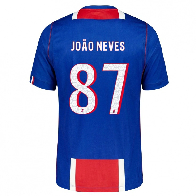 Danxen Men João Neves #87 Red White Blue Home Jersey 2026/27 T-Shirt