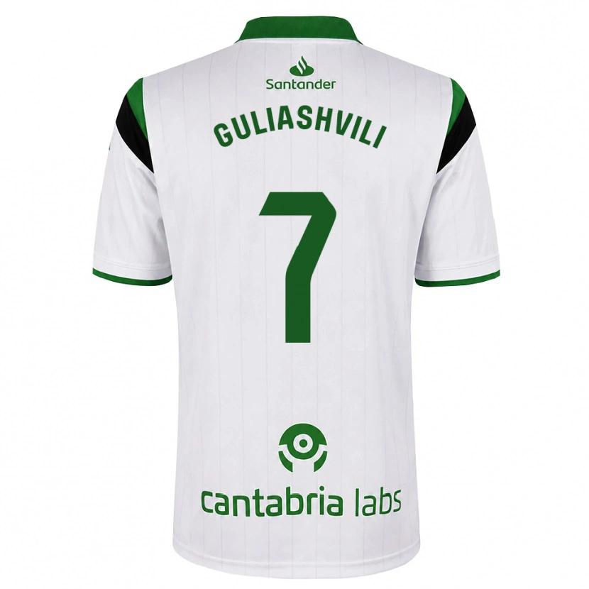 Danxen Men Giorgi Guliashvili #7 White Green Black Home Jersey 2026/27 T-Shirt