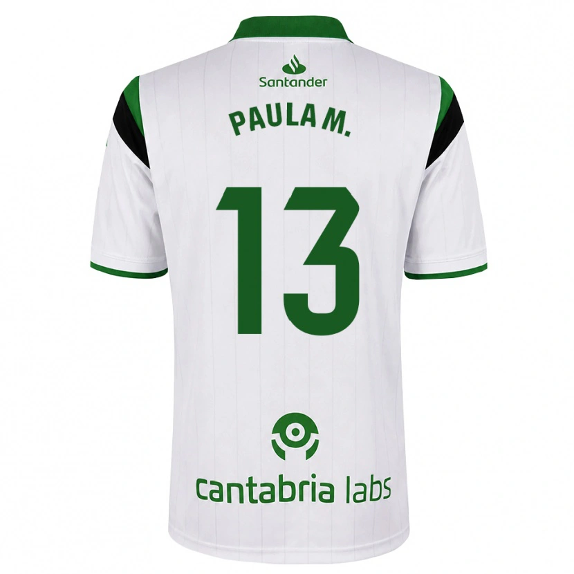 Danxen Men Paula Muñoz Álvarez #13 White Green Black Home Jersey 2026/27 T-Shirt