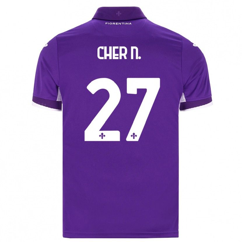Danxen Men Cher Ndour #27 Purple White Pink Home Jersey 2026/27 T-Shirt