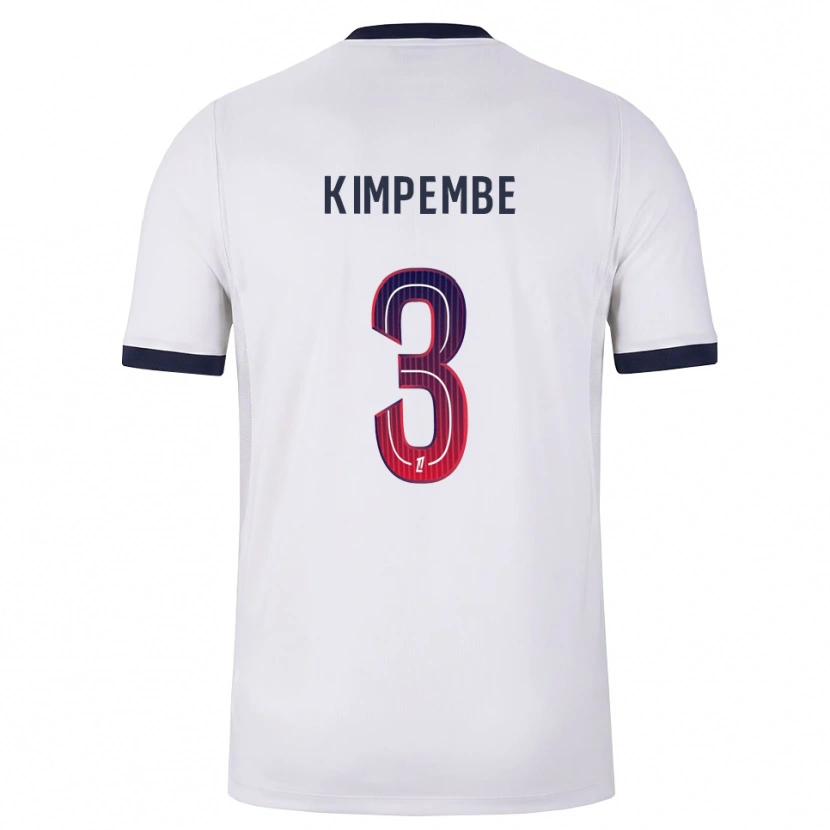 Danxen Men Presnel Kimpembe #3 White Black Red Away Jersey 2026/27 T-Shirt