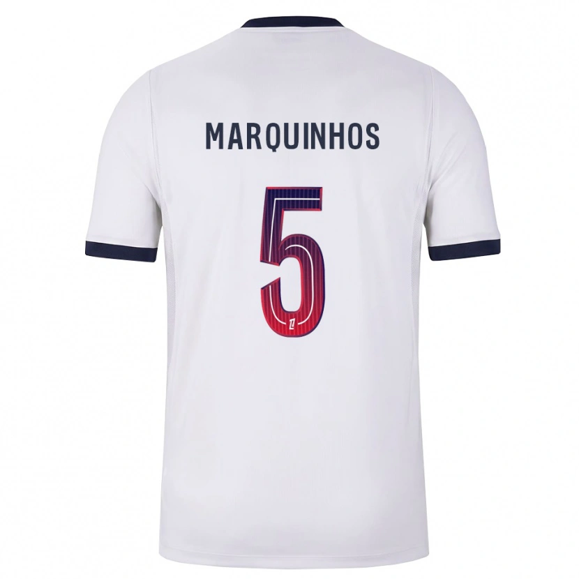 Danxen Men Marquinhos #5 White Black Red Away Jersey 2026/27 T-Shirt