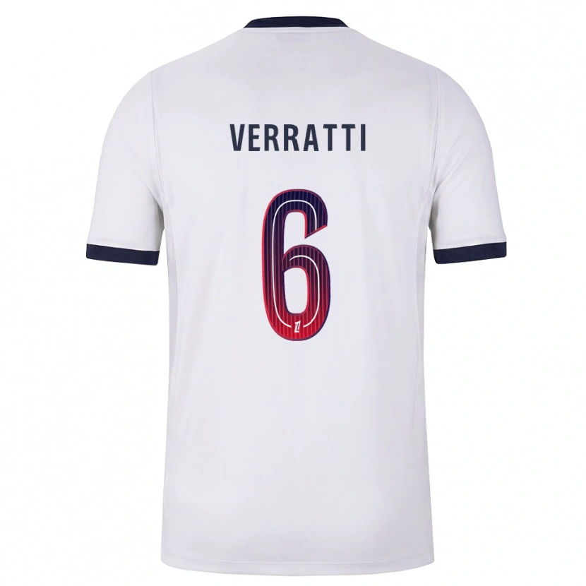 Danxen Men Marco Verratti #6 White Black Red Away Jersey 2026/27 T-Shirt