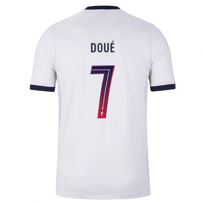 Danxen Men Gueladan Doué #7 White Black Red Away Jersey 2026/27 T-Shirt