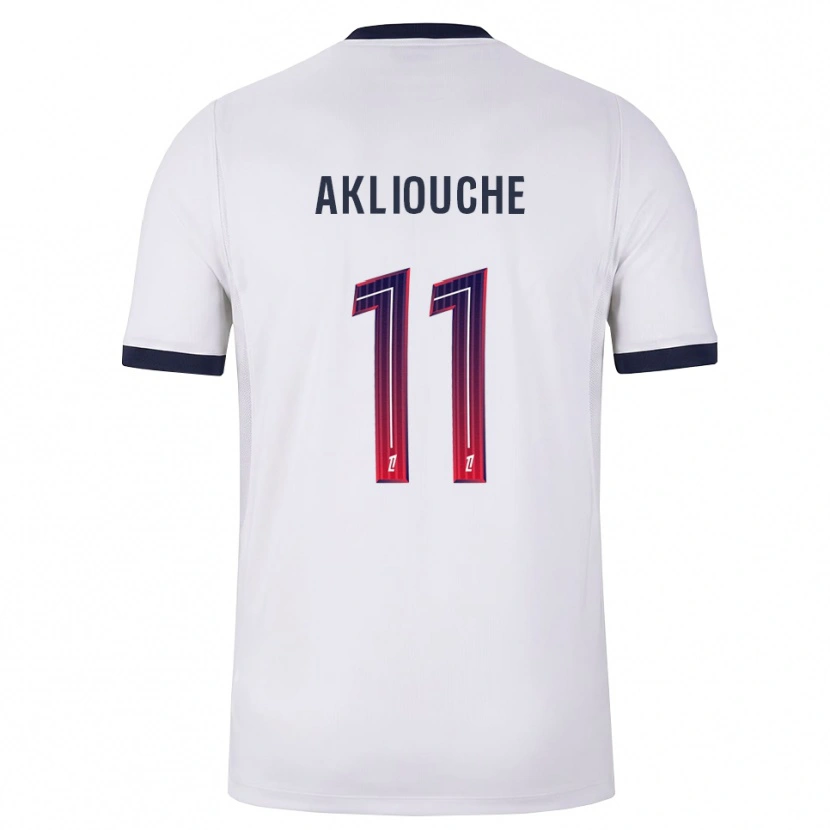 Danxen Men Maghnes Akliouche #11 White Black Red Away Jersey 2026/27 T-Shirt