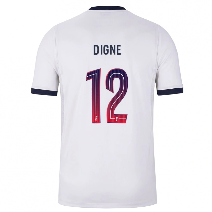 Danxen Men Lucas Digne #12 White Black Red Away Jersey 2026/27 T-Shirt