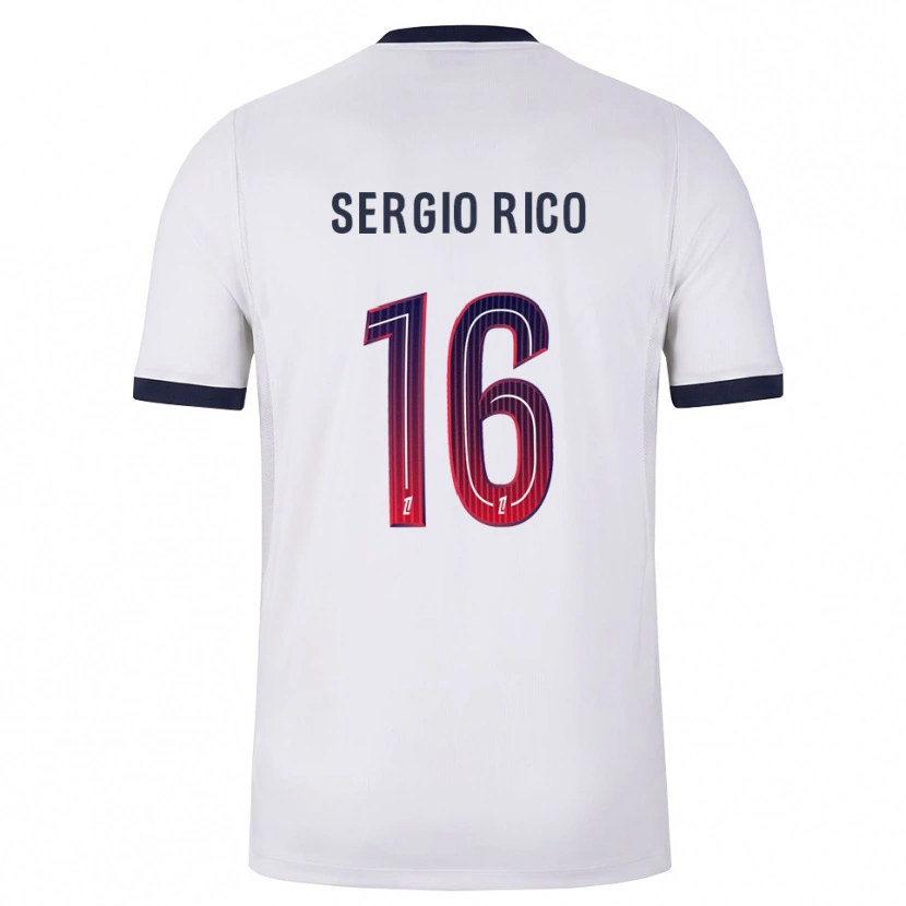 Danxen Men Sergio Rico #16 White Black Red Away Jersey 2026/27 T-Shirt