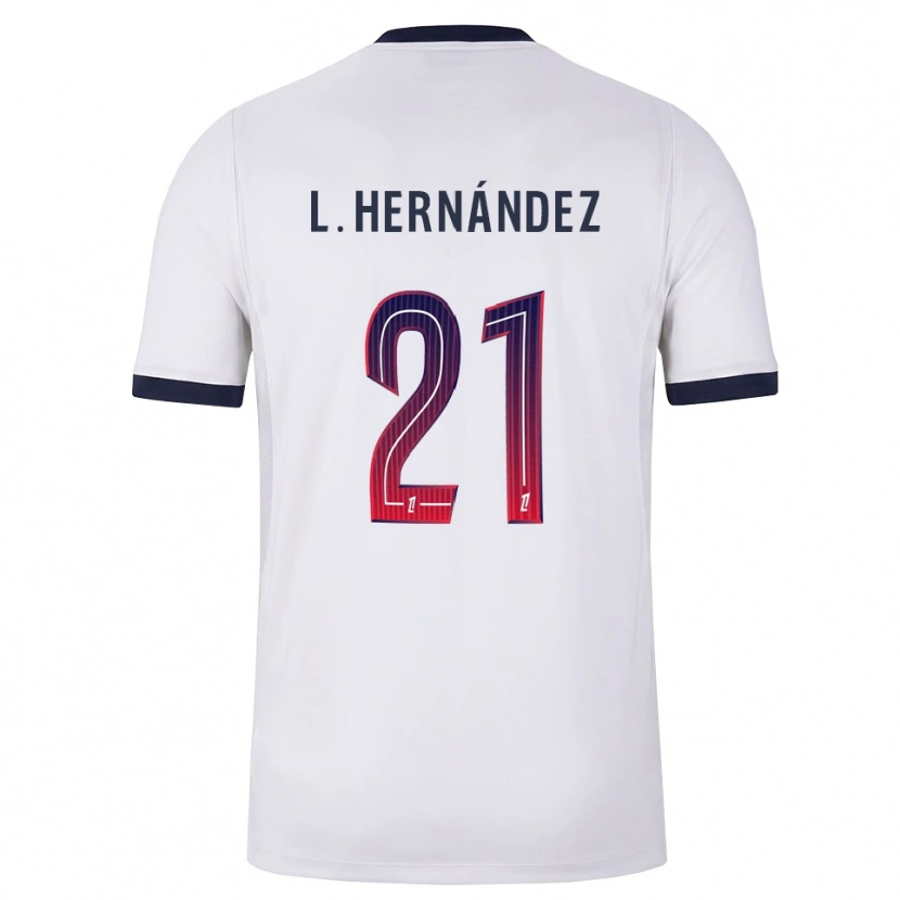 Danxen Men Lucas Hernández #21 White Black Red Away Jersey 2026/27 T-Shirt