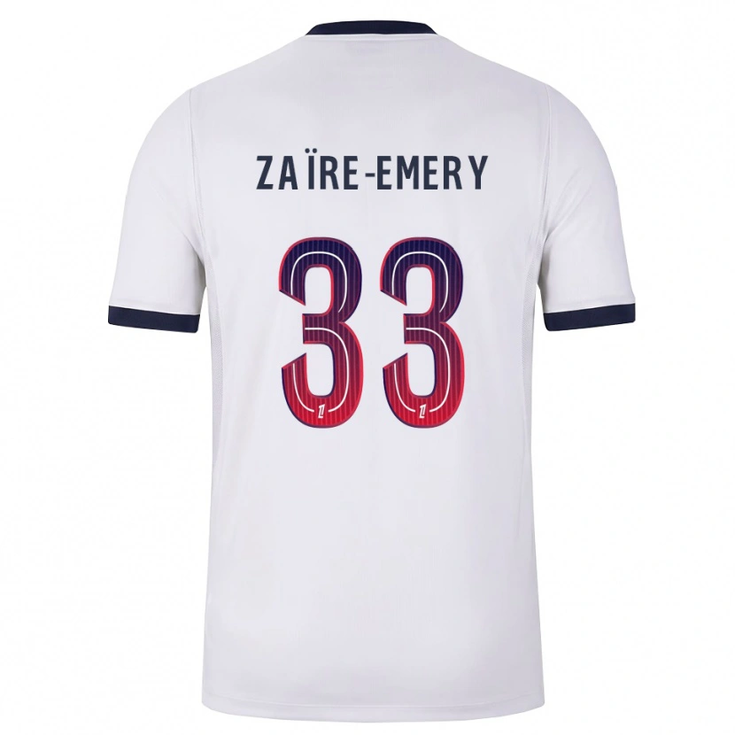 Danxen Men Warren Zaïre-Emery #33 White Black Red Away Jersey 2026/27 T-Shirt