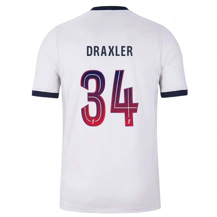 Danxen Men Julian Draxler #34 White Black Red Away Jersey 2026/27 T-Shirt