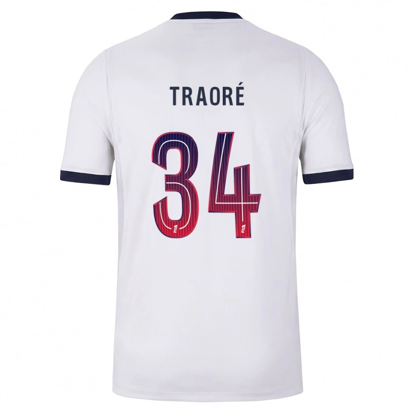 Danxen Men Naolia Traoré #34 White Black Red Away Jersey 2026/27 T-Shirt