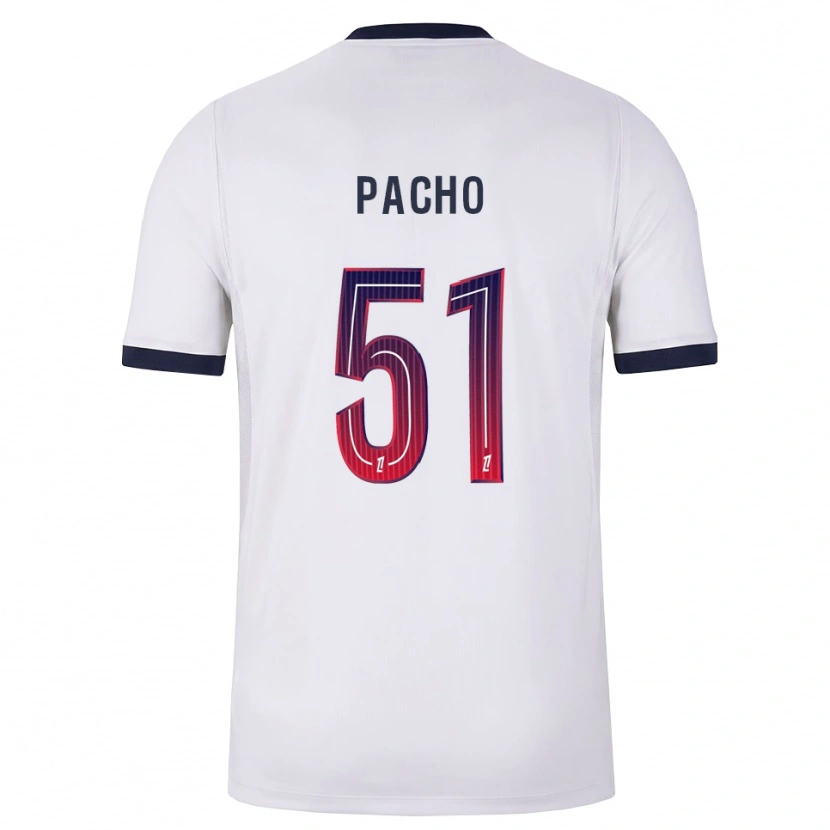 Danxen Men Willian Pacho #51 White Black Red Away Jersey 2026/27 T-Shirt