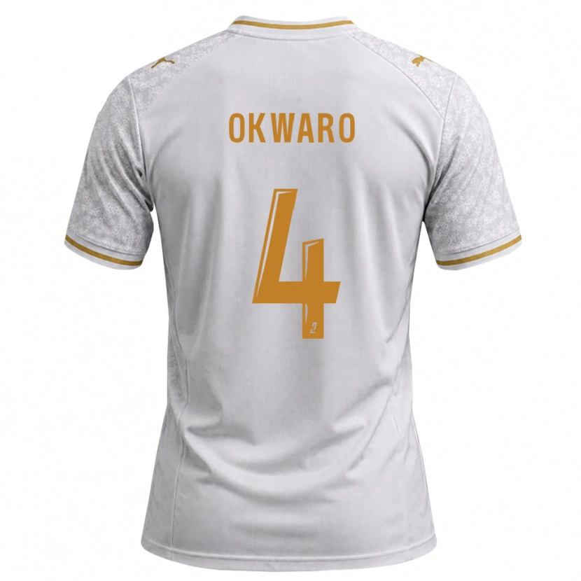 Danxen Men Manzur Okwaro #4 White Gray Goldenrod Away Jersey 2026/27 T-Shirt