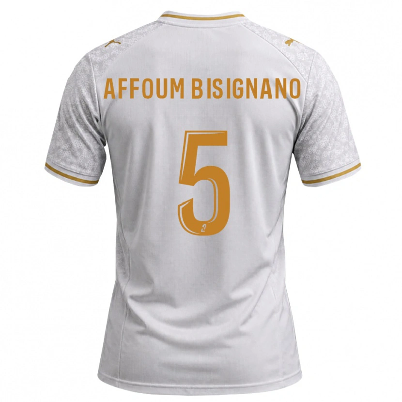 Danxen Men Layan Affoum Bisignano #5 White Gray Goldenrod Away Jersey 2026/27 T-Shirt
