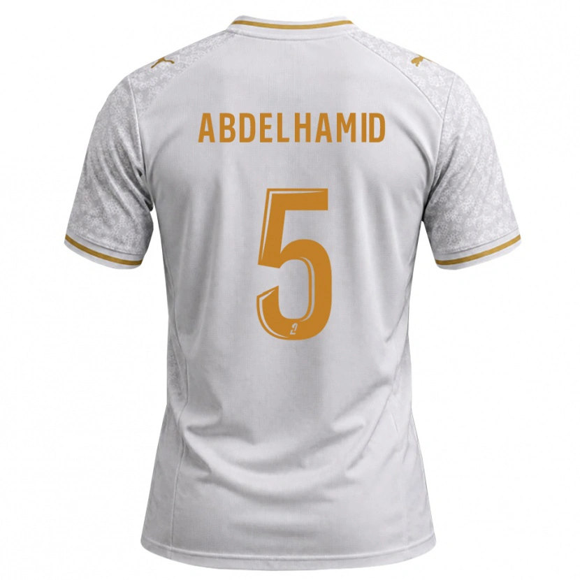 Danxen Men Yunis Abdelhamid #5 White Gray Goldenrod Away Jersey 2026/27 T-Shirt